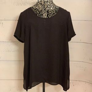 Lush Black Flowy Blouse